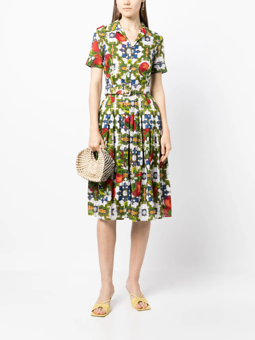 Samantha Sung Audrey Sicilian Ceramic Print Dress