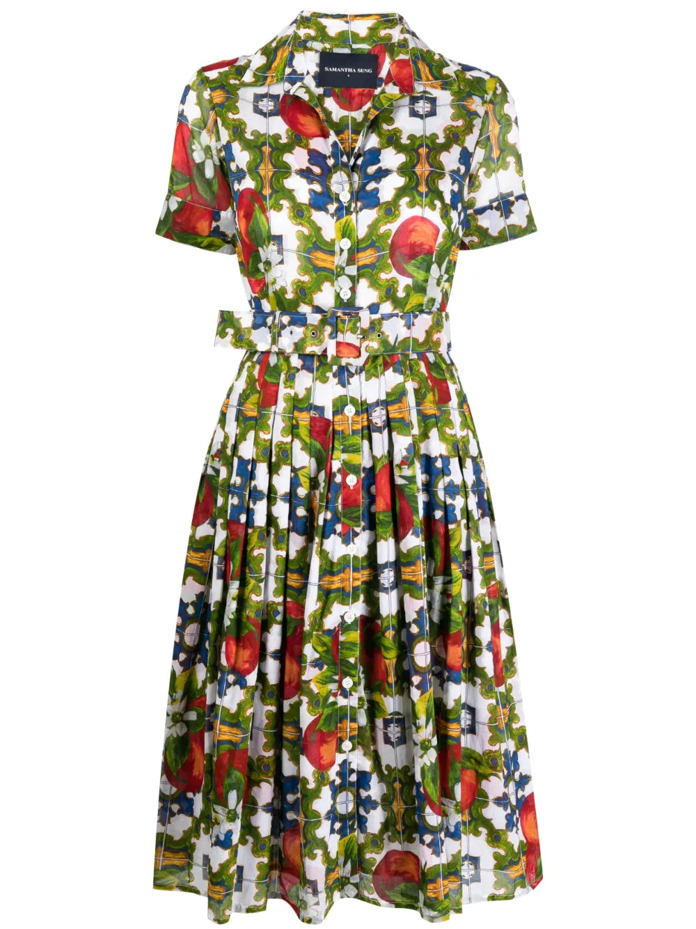 Samantha Sung Audrey Sicilian Ceramic Print Dress
