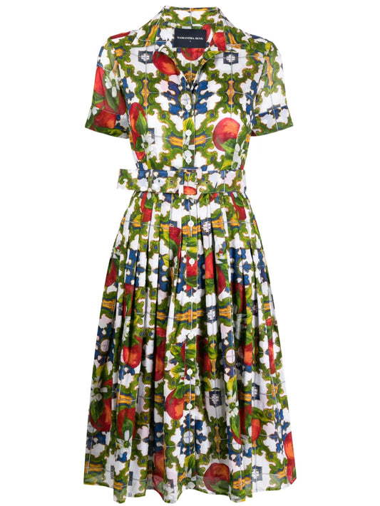 Samantha Sung Audrey Sicilian Ceramic Print Dress