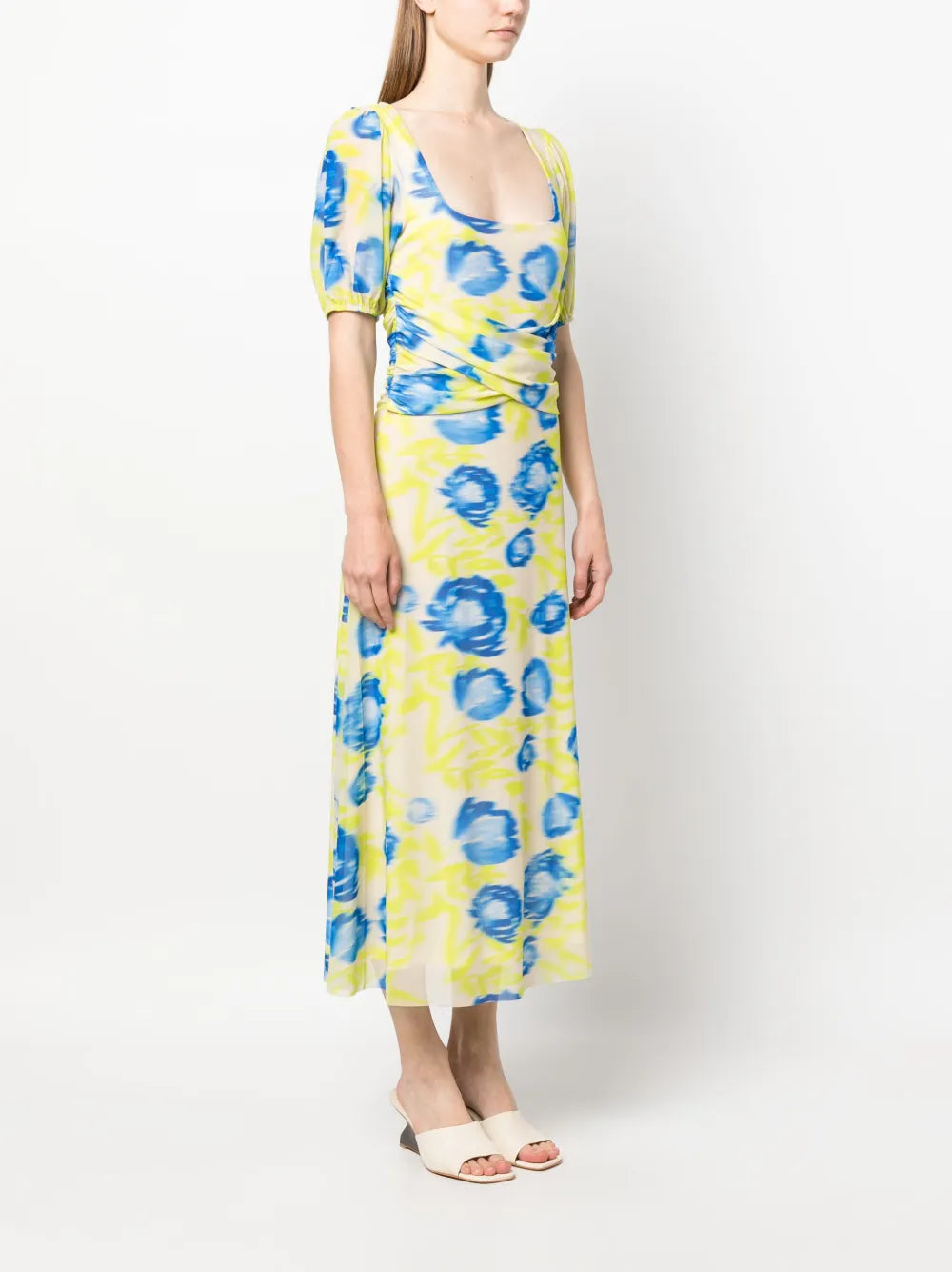 Ganni Floral Print Midi Dress