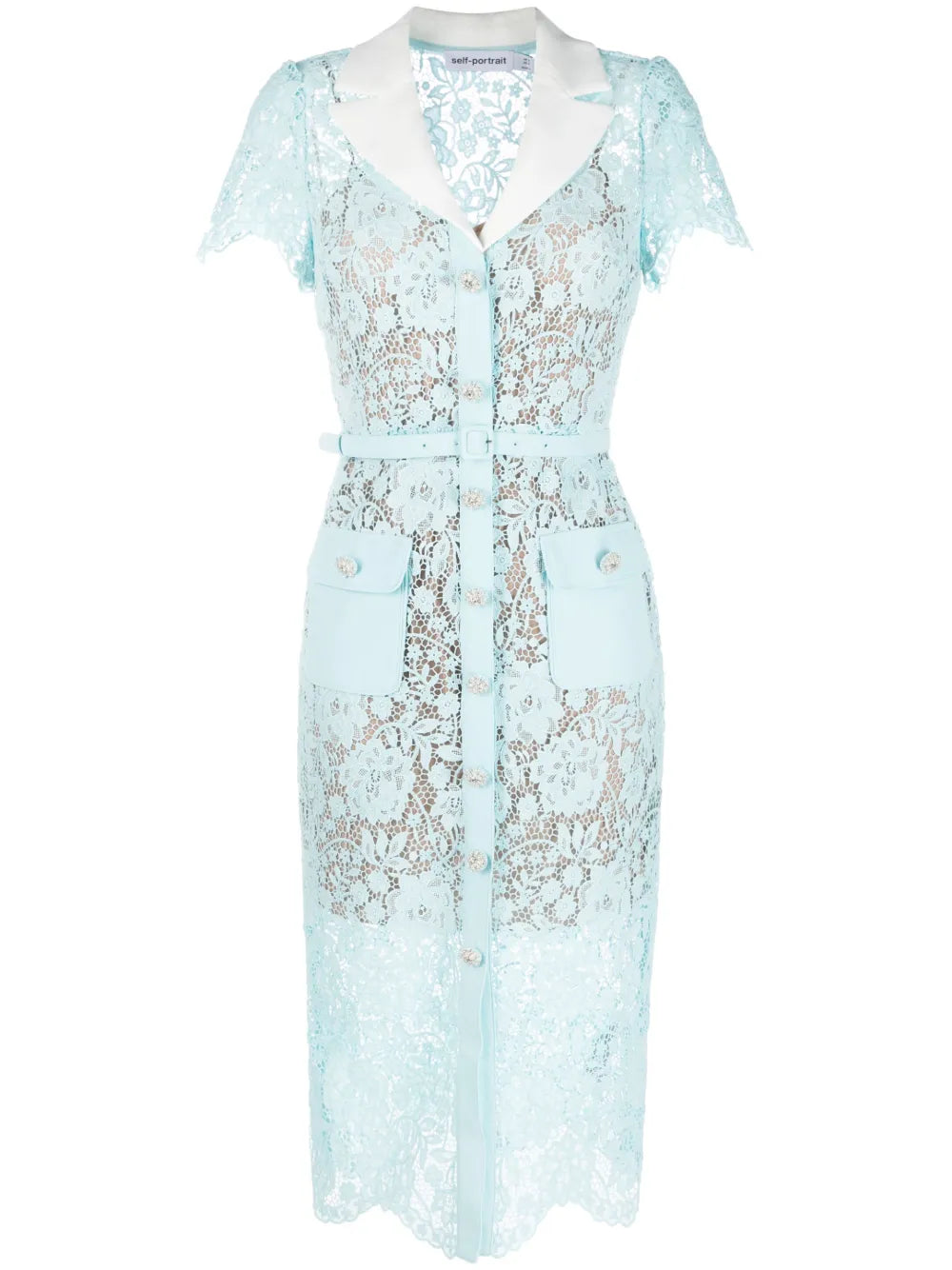 Self Portrait Lace Midi Shirt Dress