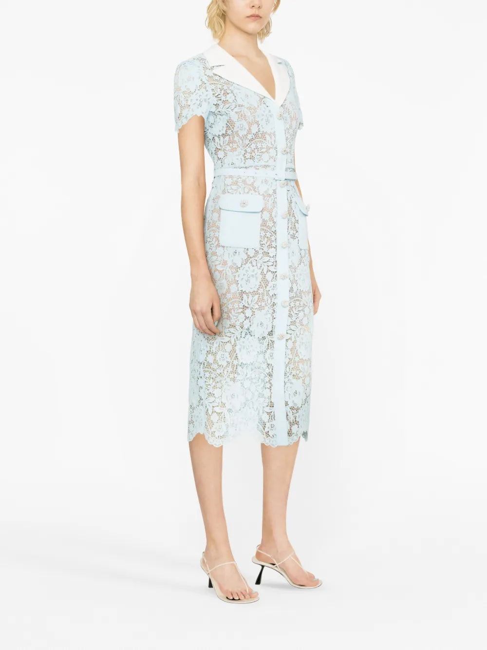 Self Portrait Lace Midi Shirt Dress