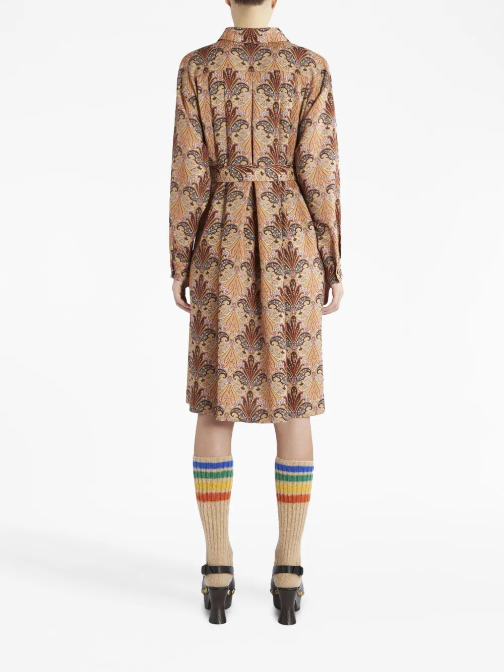 Etro Paisley Print Belted Midi Shirtdress