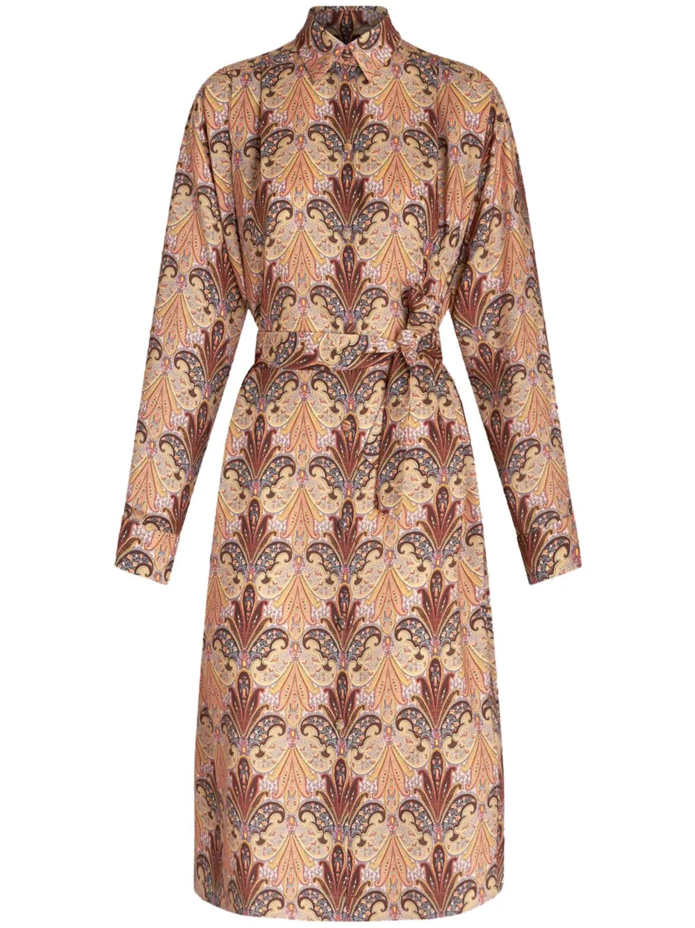 Etro Paisley Print Belted Midi Shirtdress