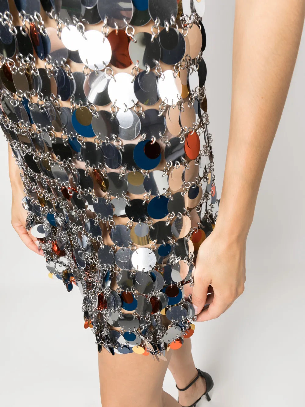 Rabanne Sequin Embellished V Neck Minidress