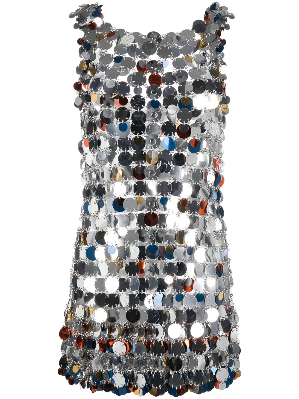 Rabanne Sequin Embellished V Neck Minidress