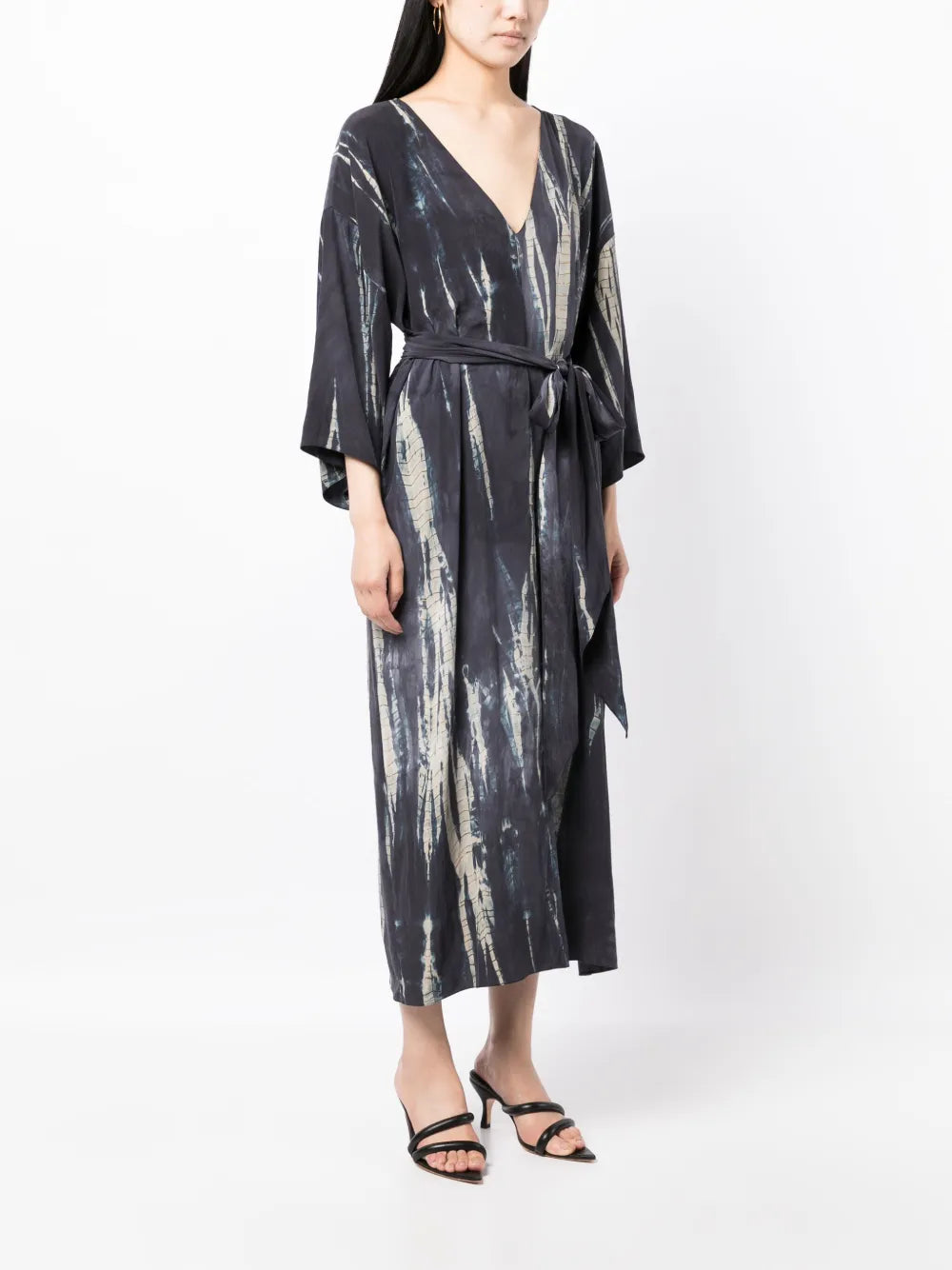 Voz Abstract Pattern Print V Neck Dress