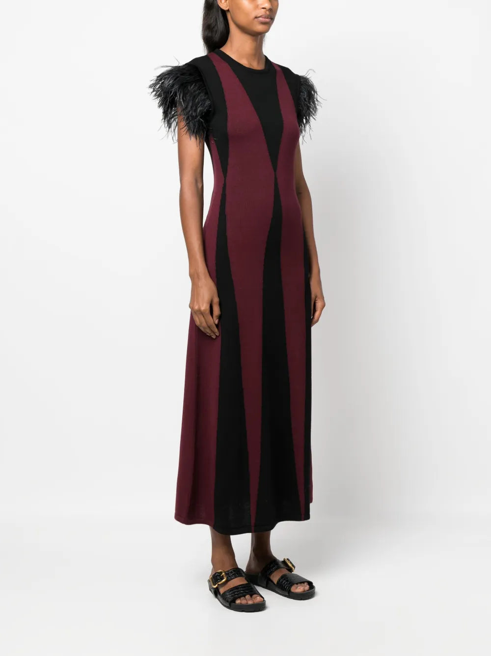 La Doublej Harlequin Intarsia Knit Dress