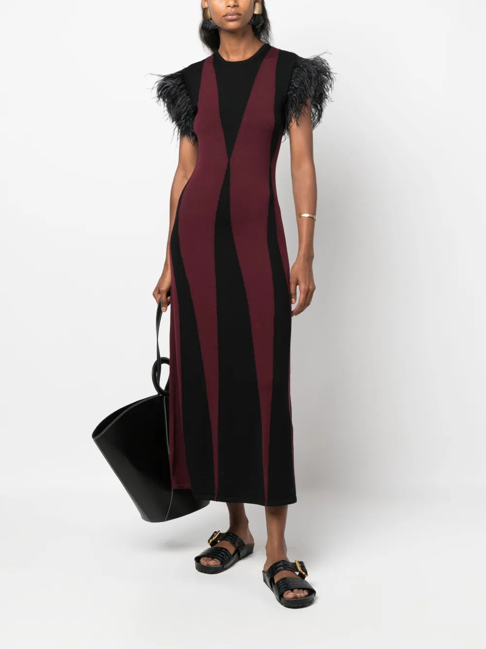 La Doublej Harlequin Intarsia Knit Dress