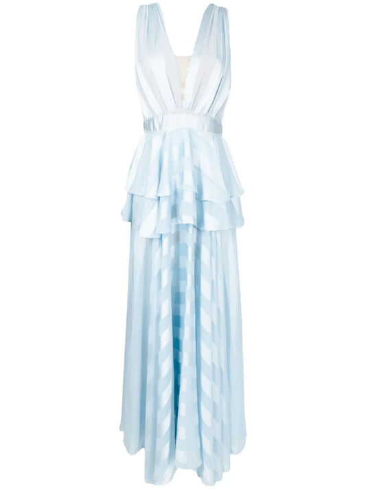 Lethicia Bronstein Mariah Stripe Pattern Maxi Dress