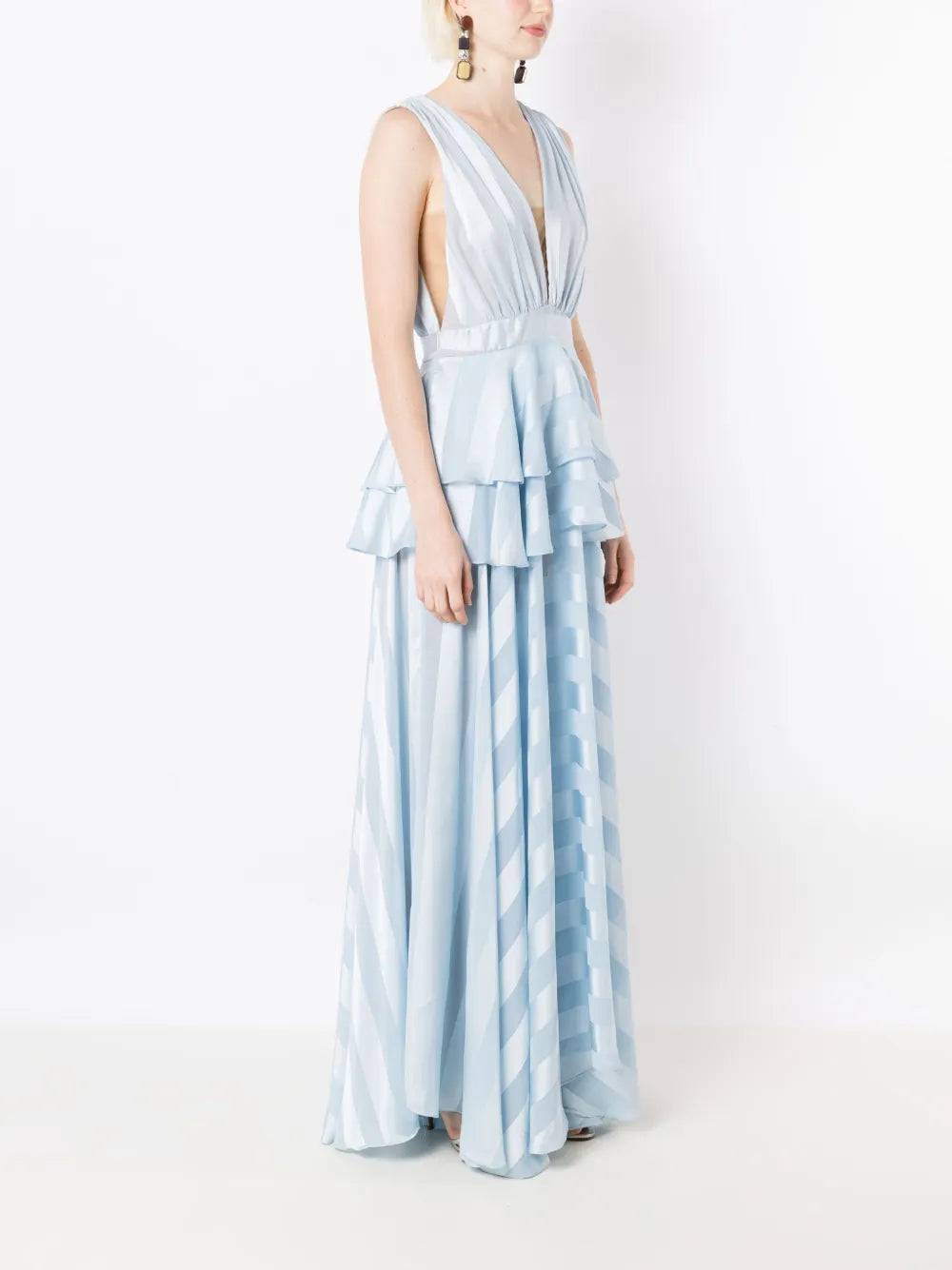 Lethicia Bronstein Mariah Stripe Pattern Maxi Dress