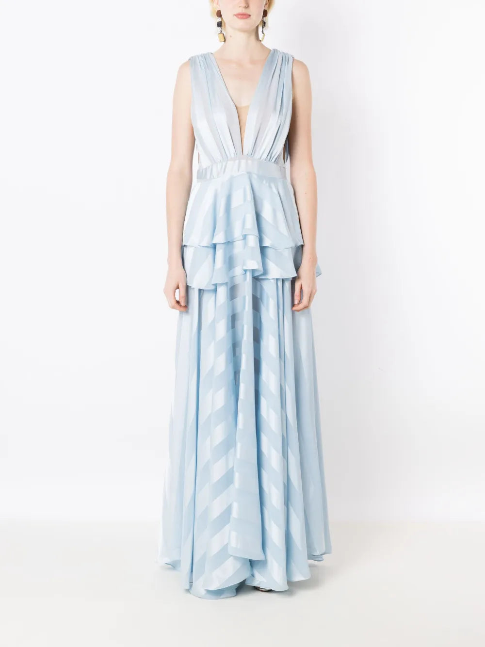 Lethicia Bronstein Mariah Stripe Pattern Maxi Dress