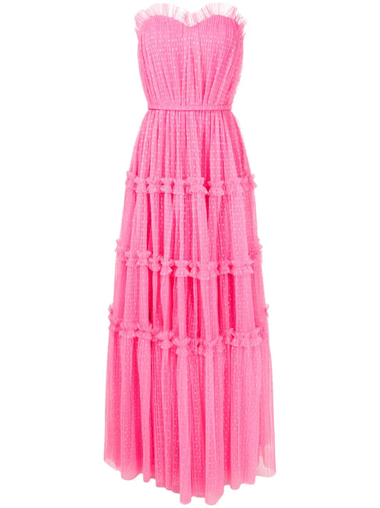 Lethicia Bronstein Polka Dot Pattern Bustier Dress