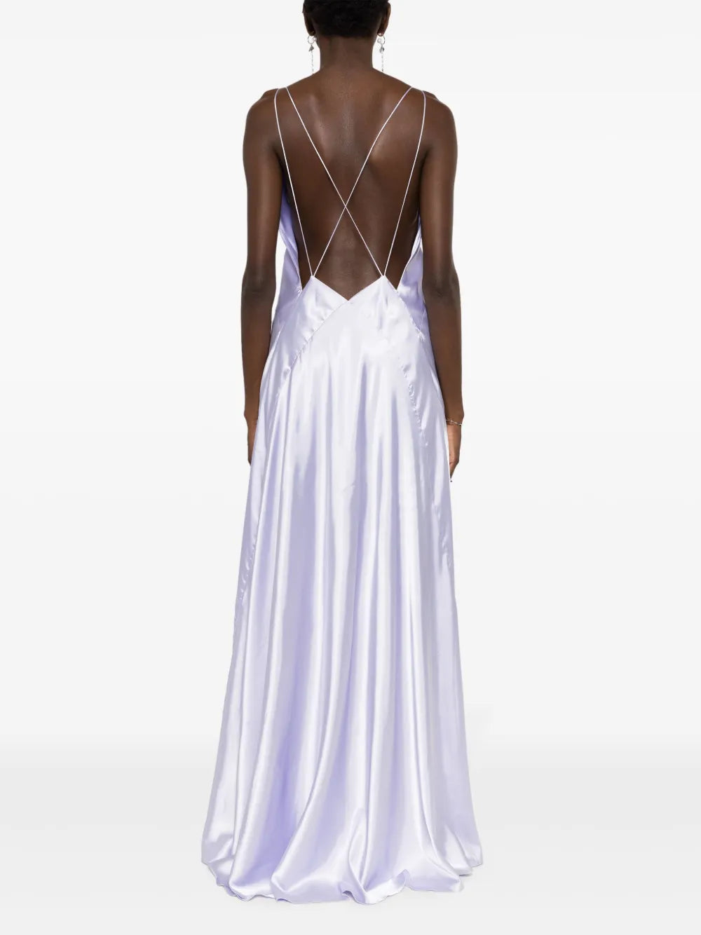 Lethicia Bronstein Satin Finish V Neck Maxi Dress