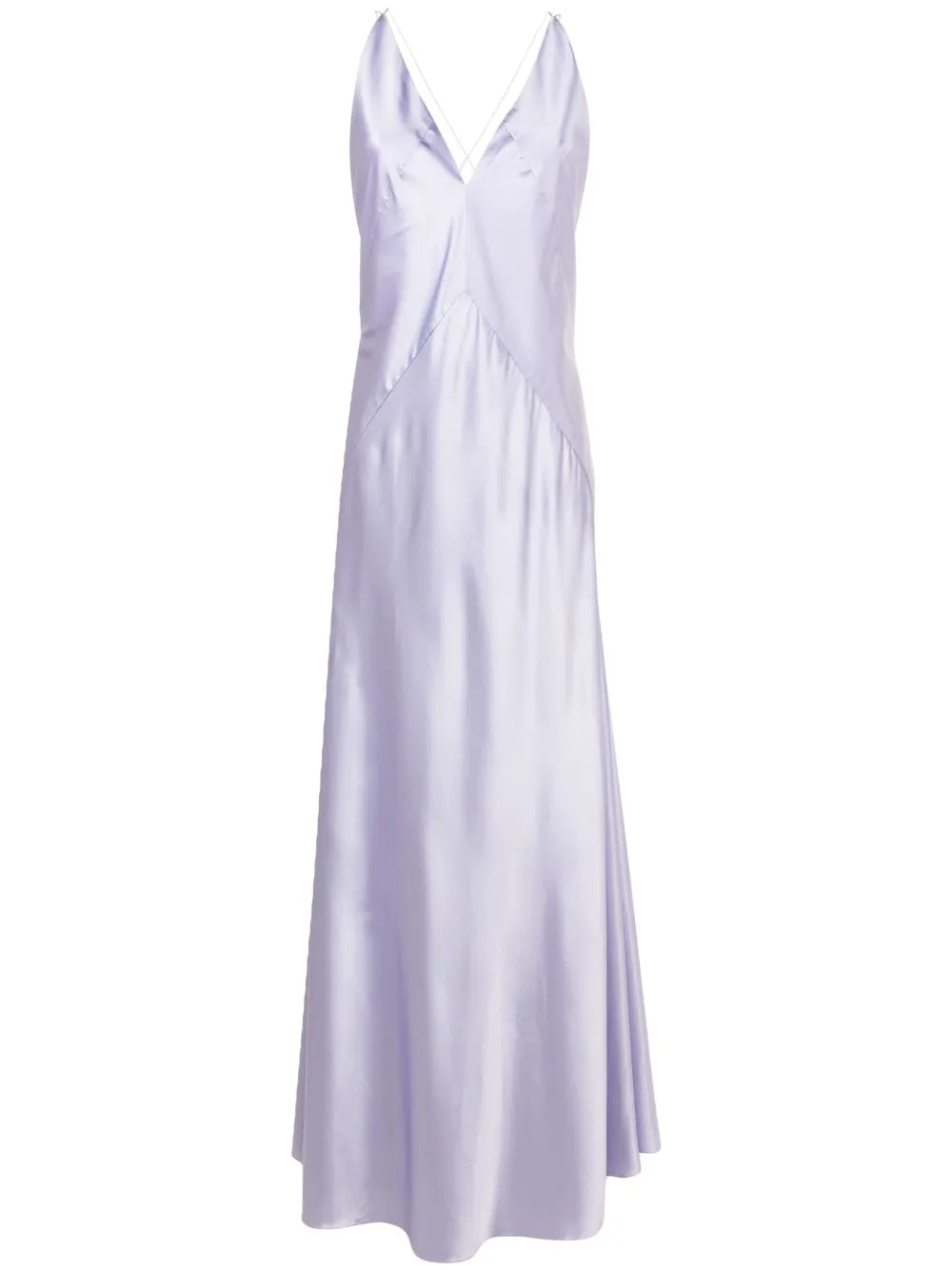 Lethicia Bronstein Satin Finish V Neck Maxi Dress