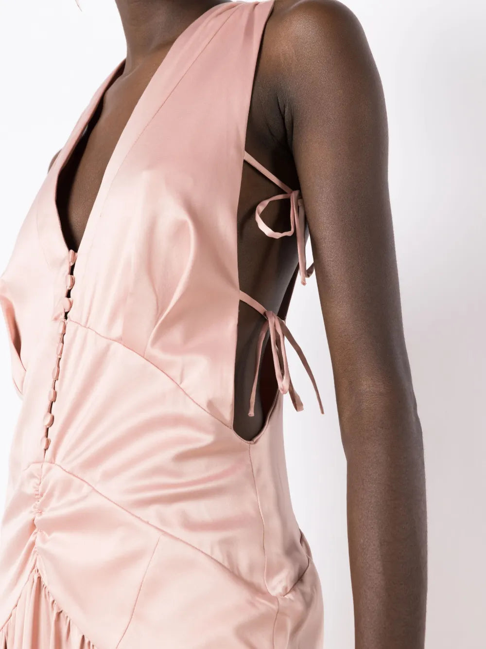 Lethicia Bronstein Tered V Neck Maxi Dress