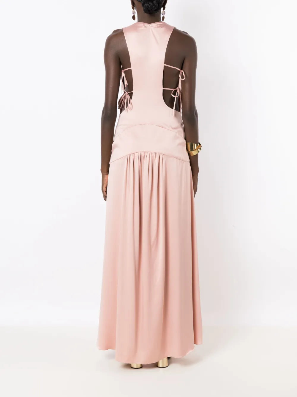 Lethicia Bronstein Tered V Neck Maxi Dress