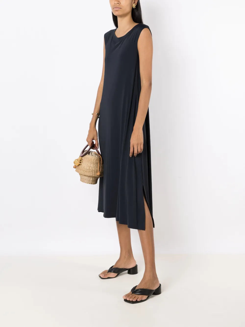 Lygia Nanny Tie Shift Midi Dress