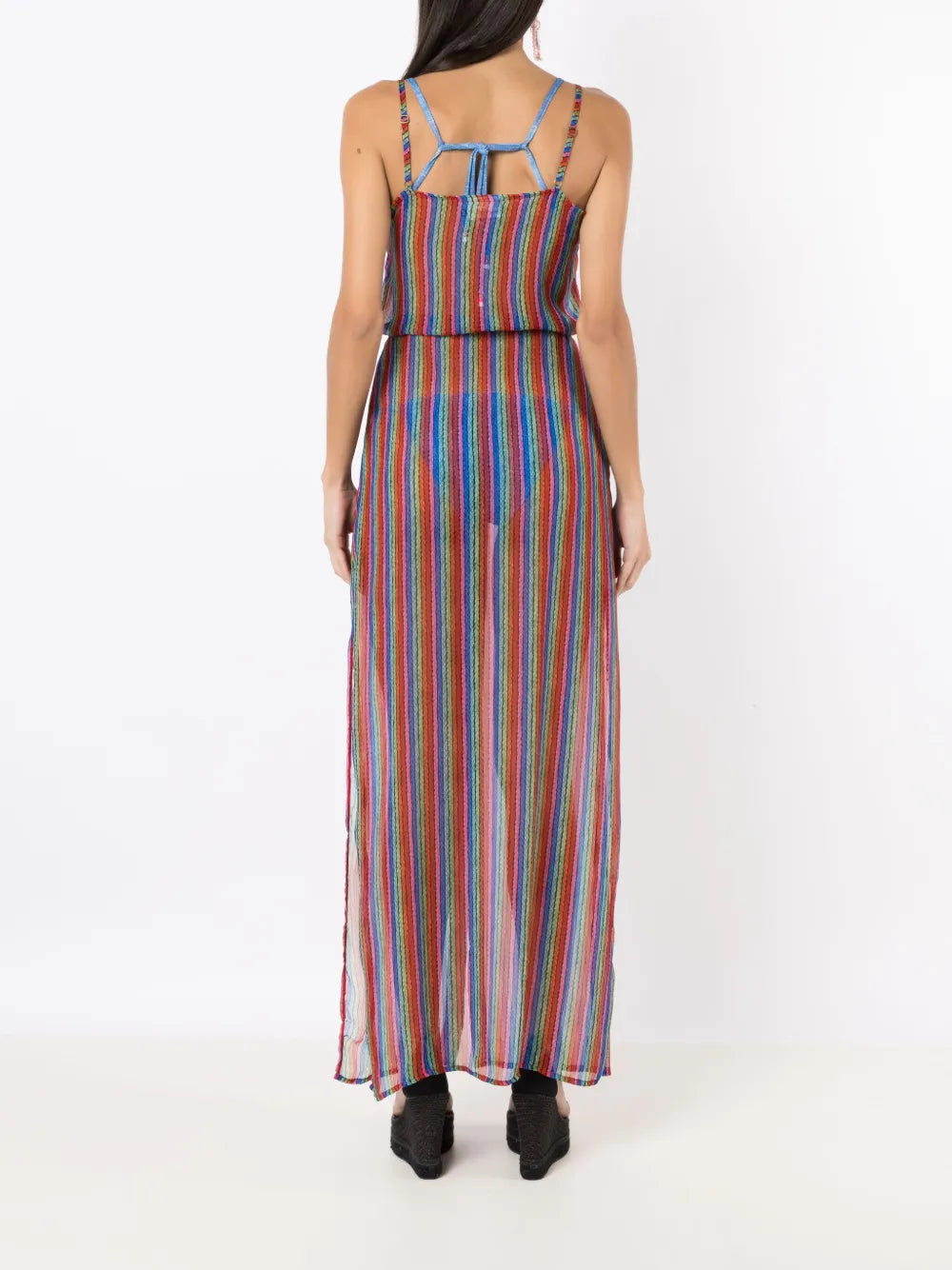 Amir Slama Layered Graphic Print Maxi Dress