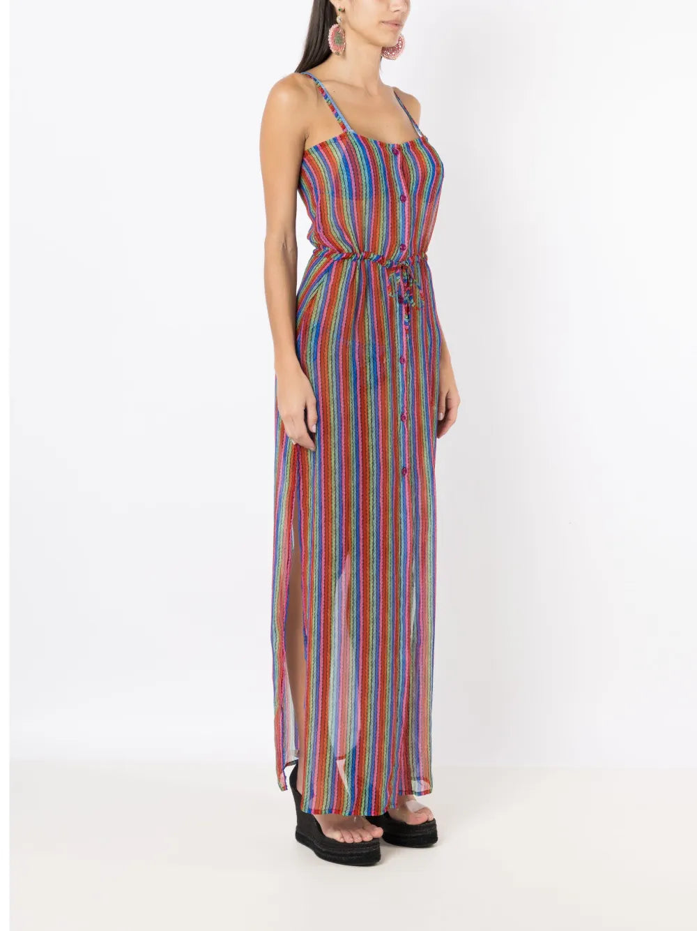 Amir Slama Layered Graphic Print Maxi Dress