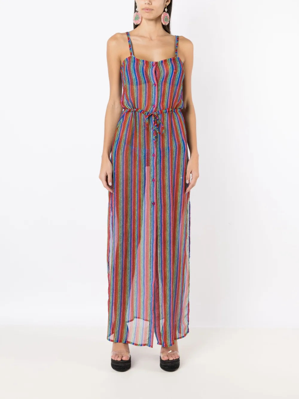 Amir Slama Layered Graphic Print Maxi Dress