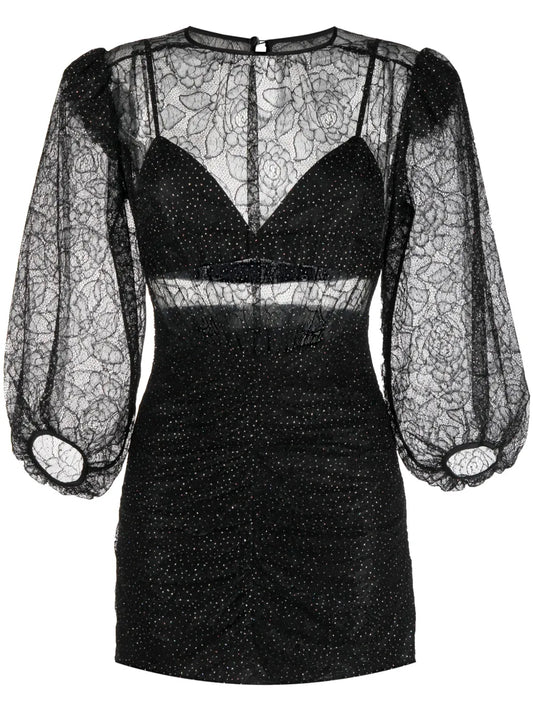Nissa Long Sleeve Embroidered Minidress