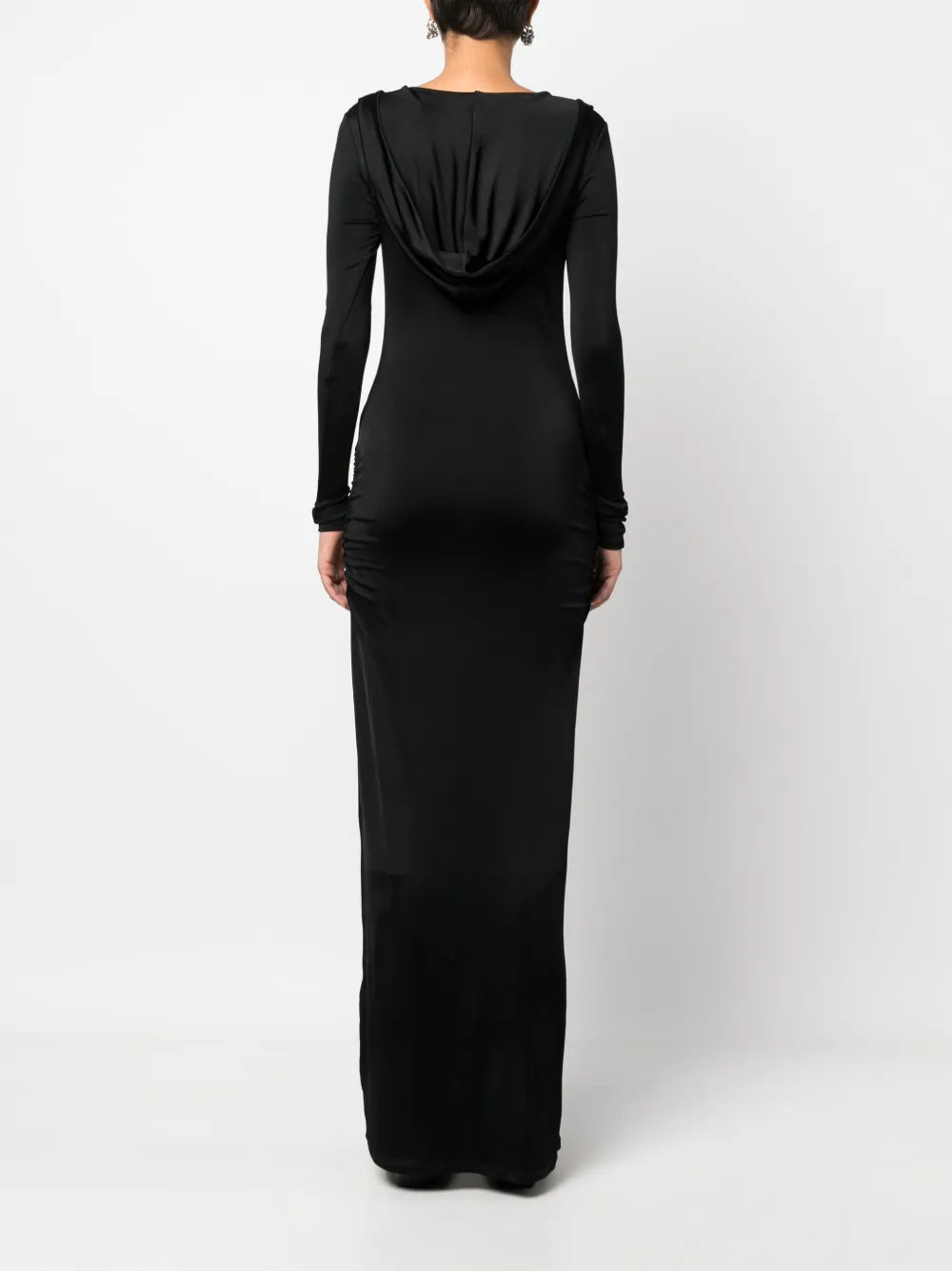 Misbhv Draped Neckline Hooded Maxi Dress