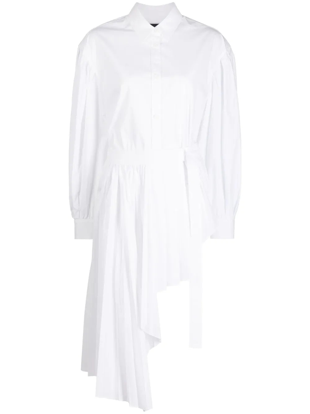 Juunj Asymmetric Pleated Mini Shirtdress