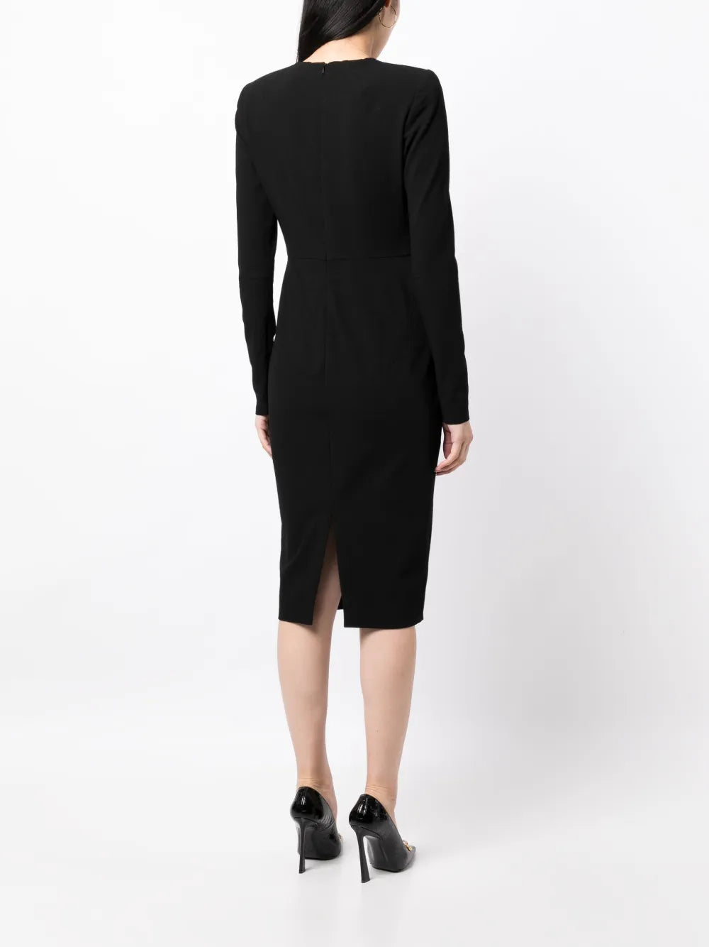 Victoria Beckham Round Neck Fitted Waist Dress