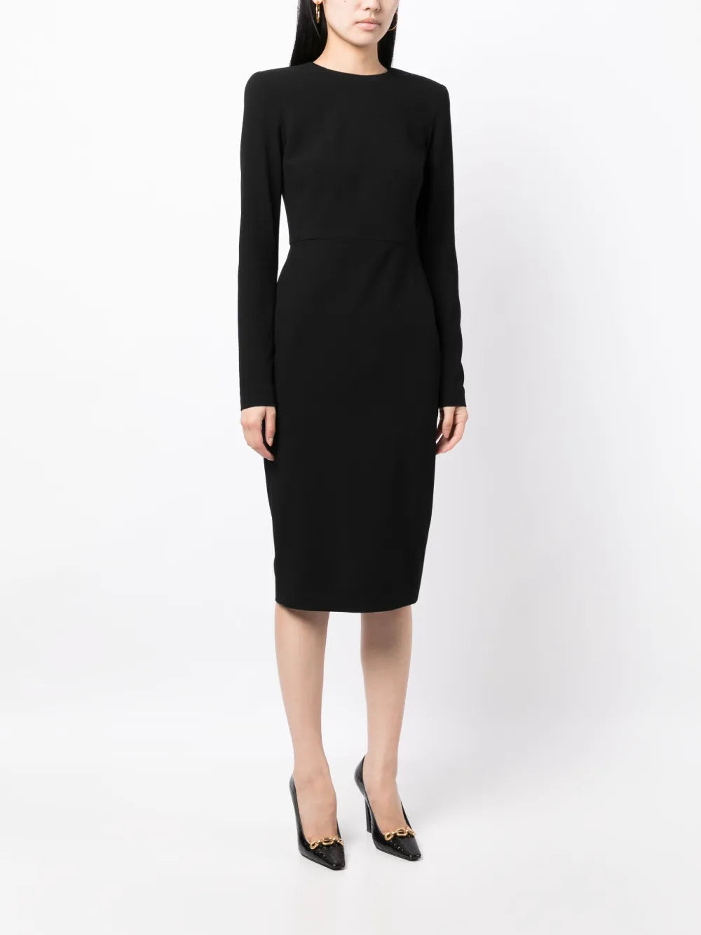 Victoria Beckham Round Neck Fitted Waist Dress