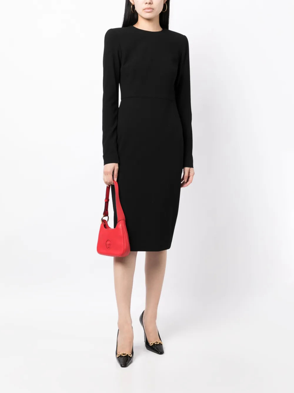 Victoria Beckham Round Neck Fitted Waist Dress