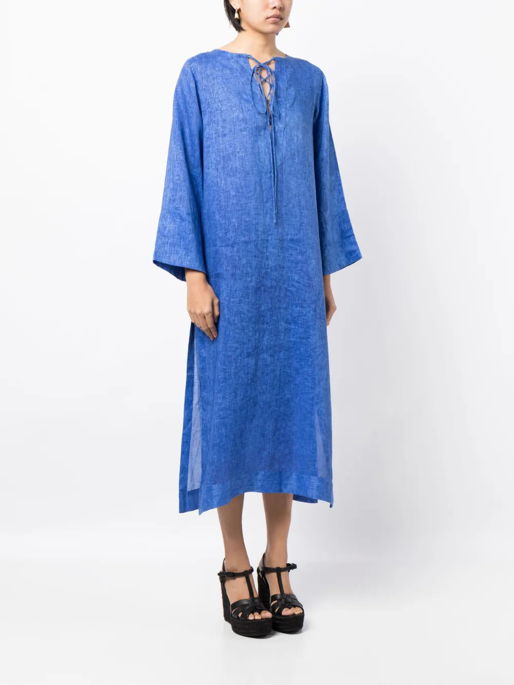Bambah Lace Front Linen Kaftan