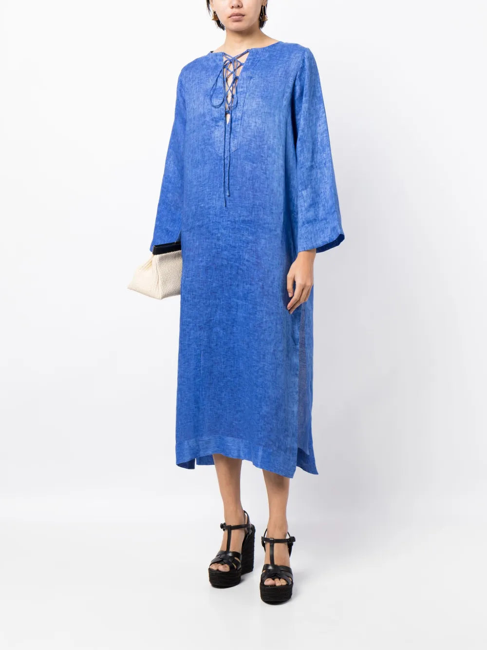 Bambah Lace Front Linen Kaftan