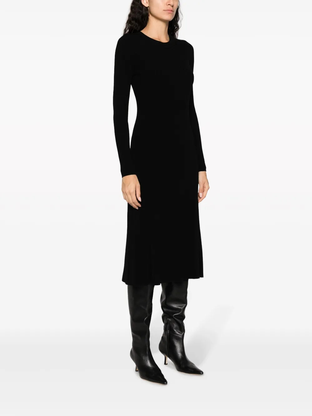 Parosh Ribbed Knit Midi Dress