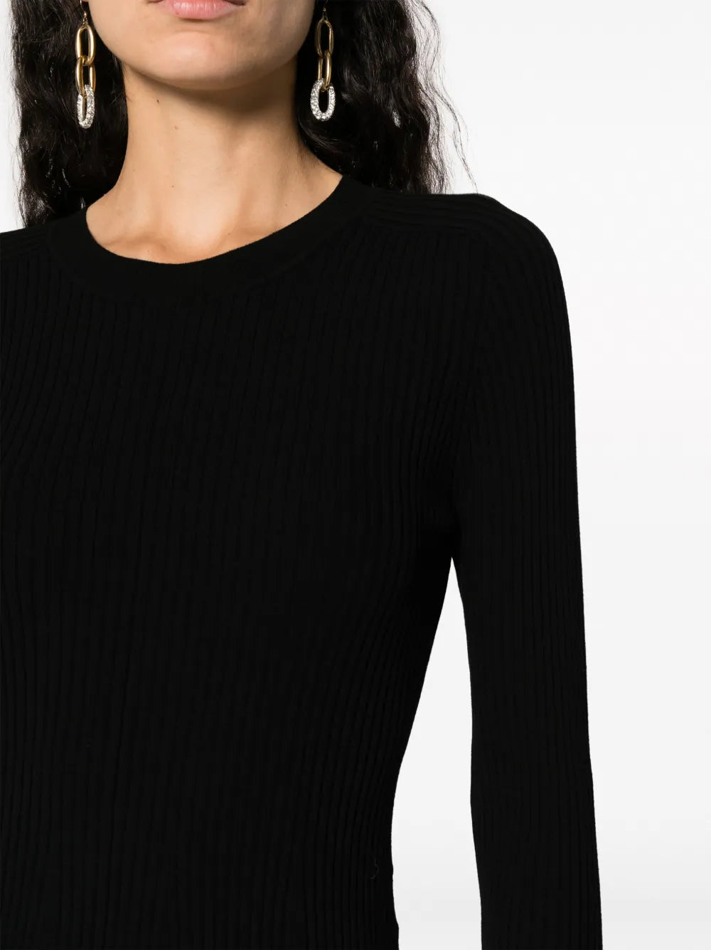Parosh Ribbed Knit Midi Dress