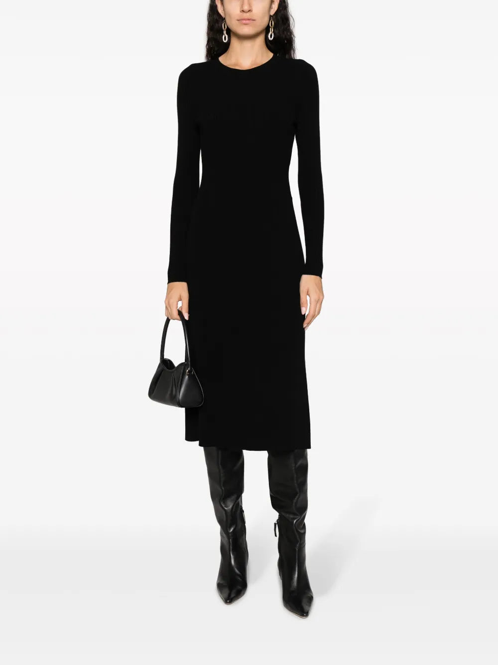 Parosh Ribbed Knit Midi Dress