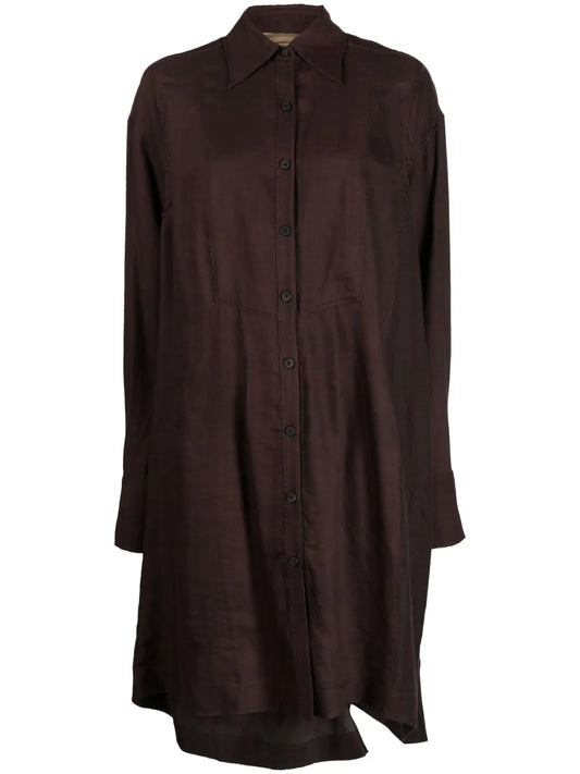 Ziggy Chen Layered Draped Detail Shirtdress