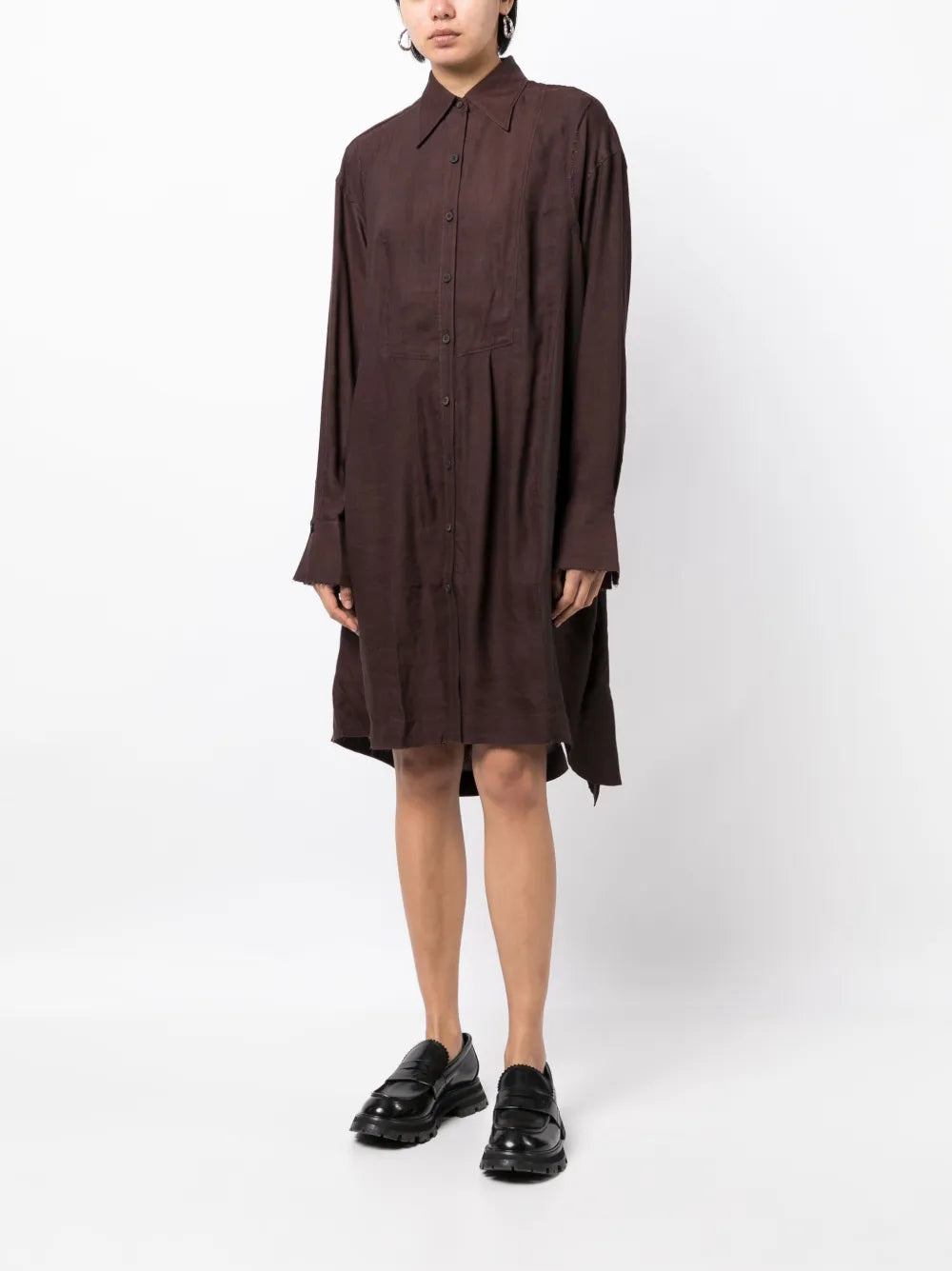 Ziggy Chen Layered Draped Detail Shirtdress