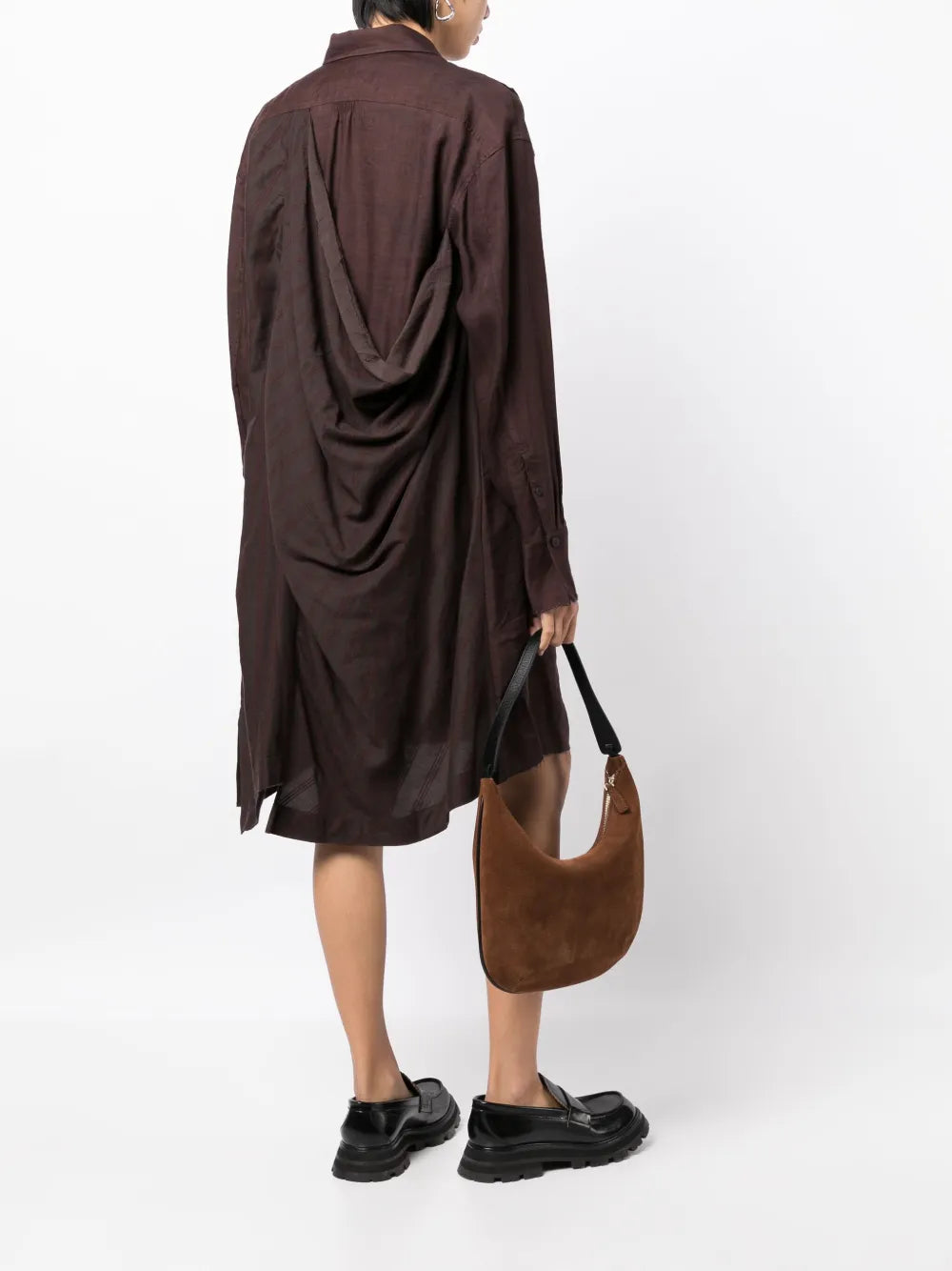 Ziggy Chen Layered Draped Detail Shirtdress
