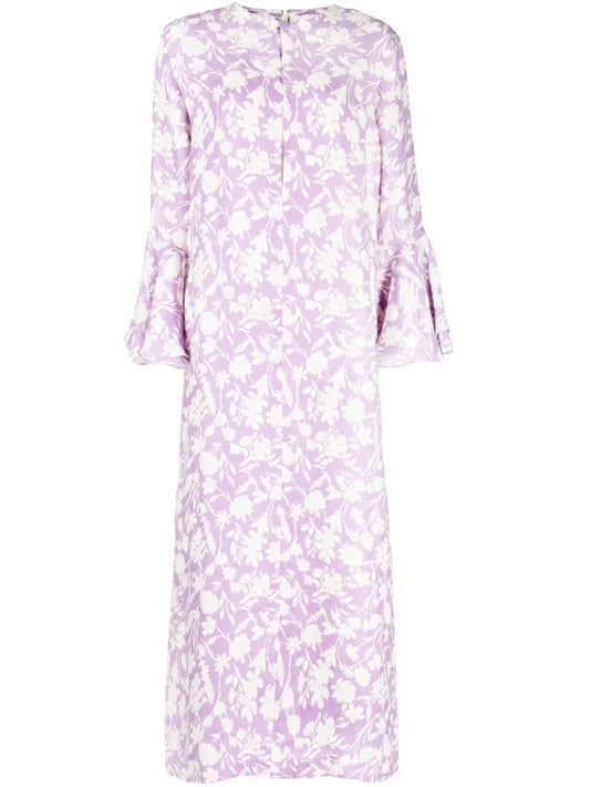Bambah Floral Print Ruffled Kaftan Dress