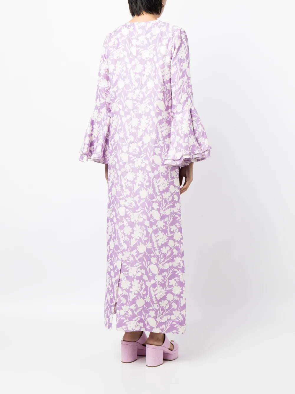 Bambah Floral Print Ruffled Kaftan Dress