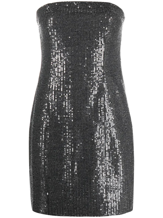 Rotate Birger Christensen Sequin Embellished Strapless Minidress