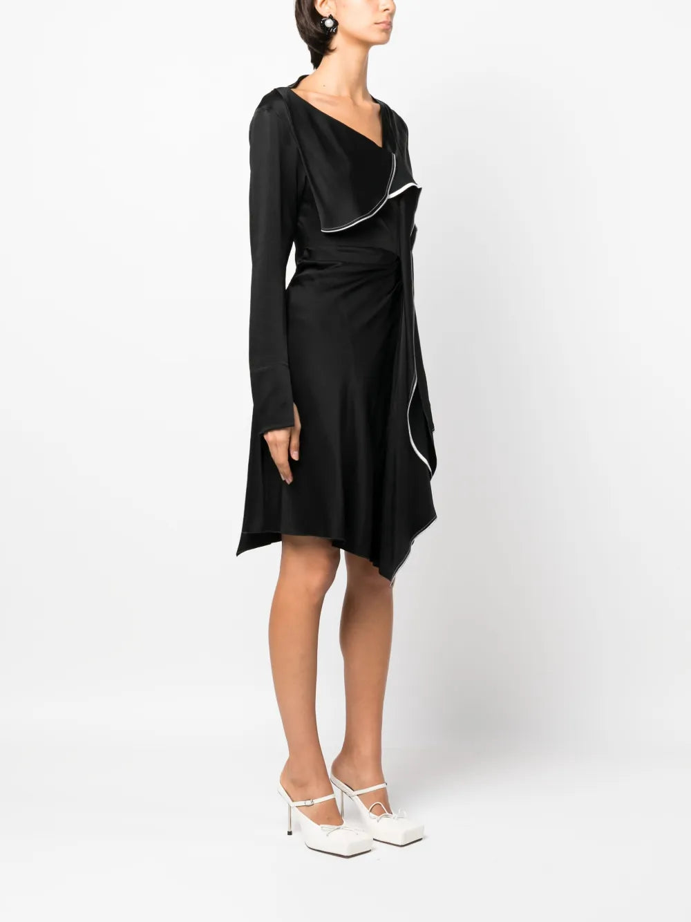 Victoria Beckham Asymmetric Draped Midi Dress