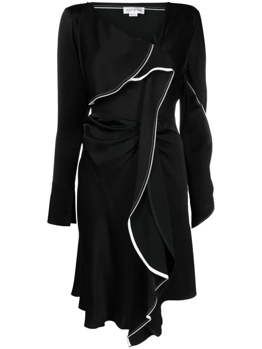 Victoria Beckham Asymmetric Draped Midi Dress