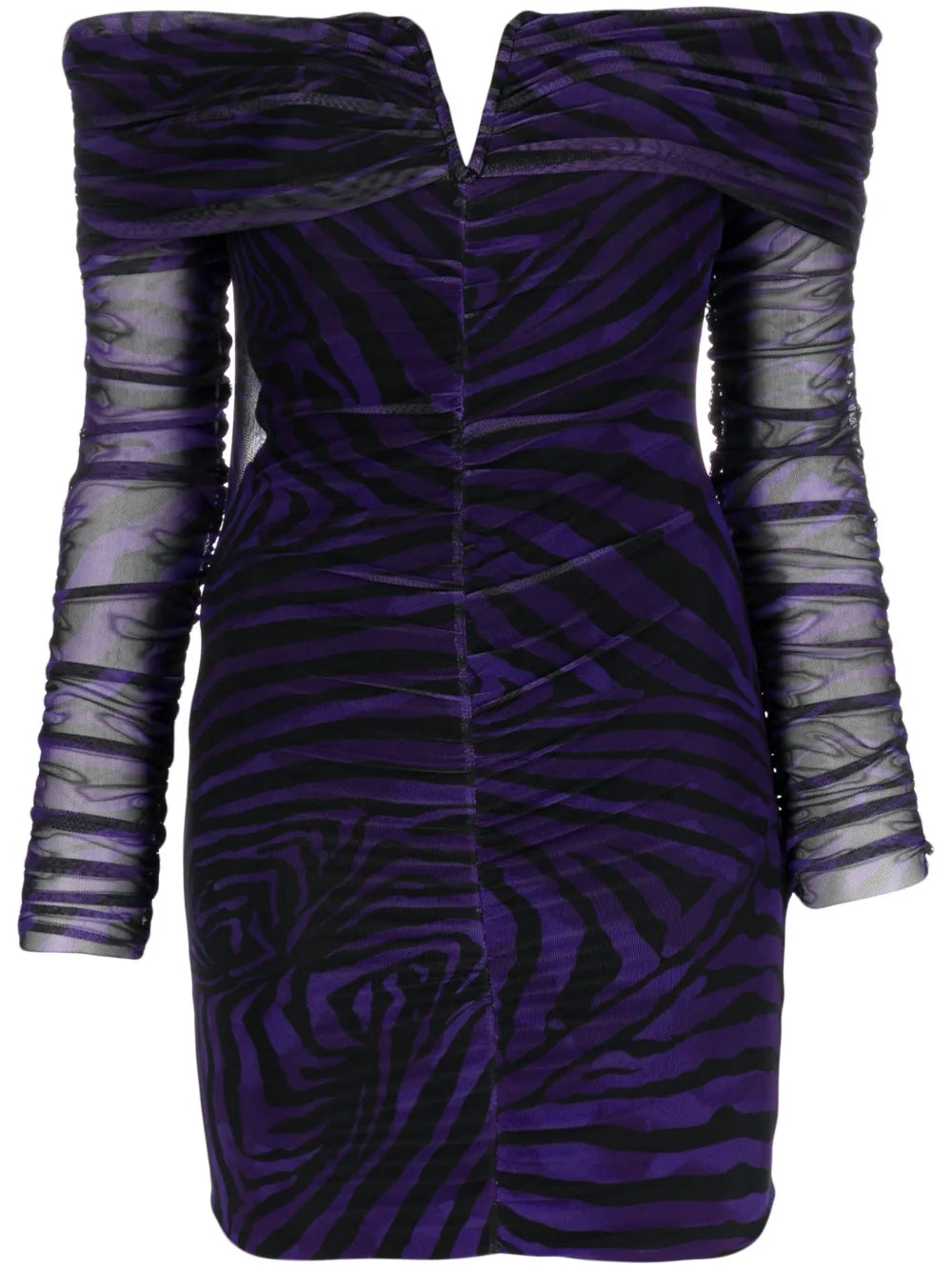 Nissa Zebra Print Off Shoulder Minidress