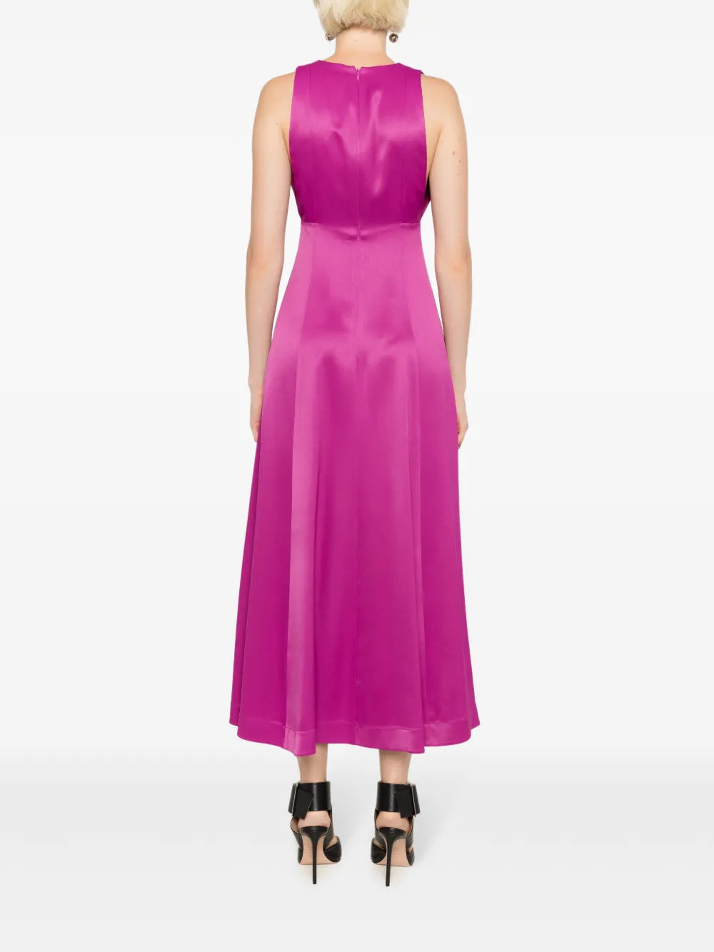 Gloria Coelho Plunging V Neck Midi Dress