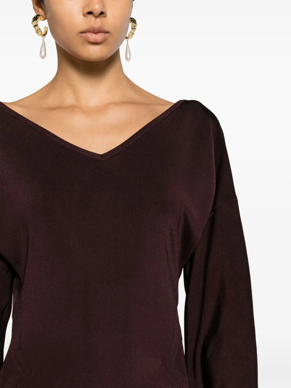 Lanvin V Neck Midi Dress