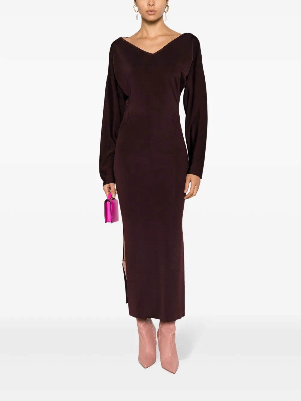 Lanvin V Neck Midi Dress