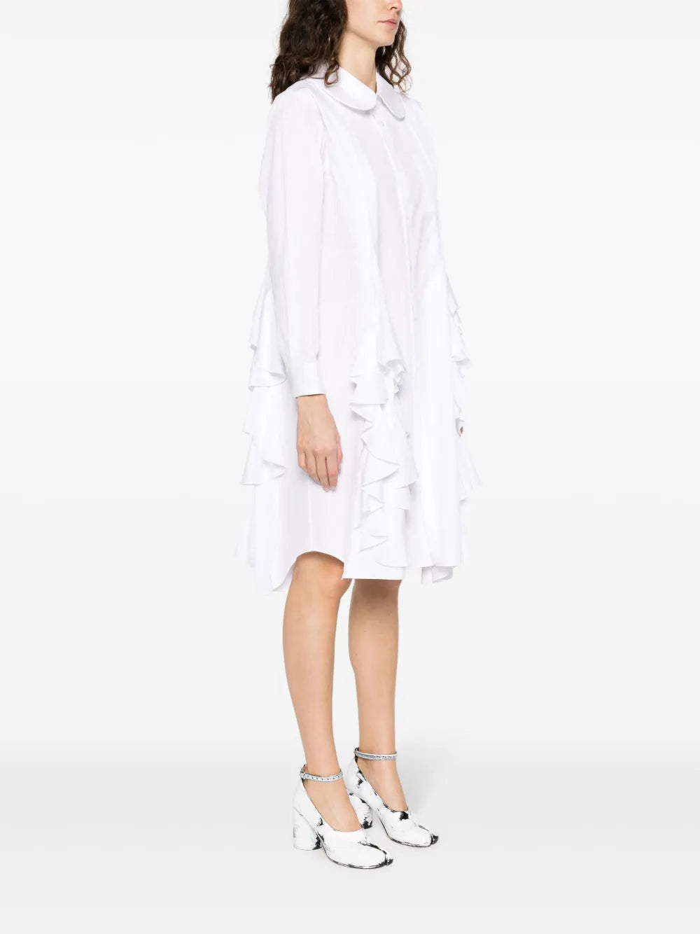 Comme Des Garcons Comme Des Garcons Ruffled Bib Collar Midi Dress
