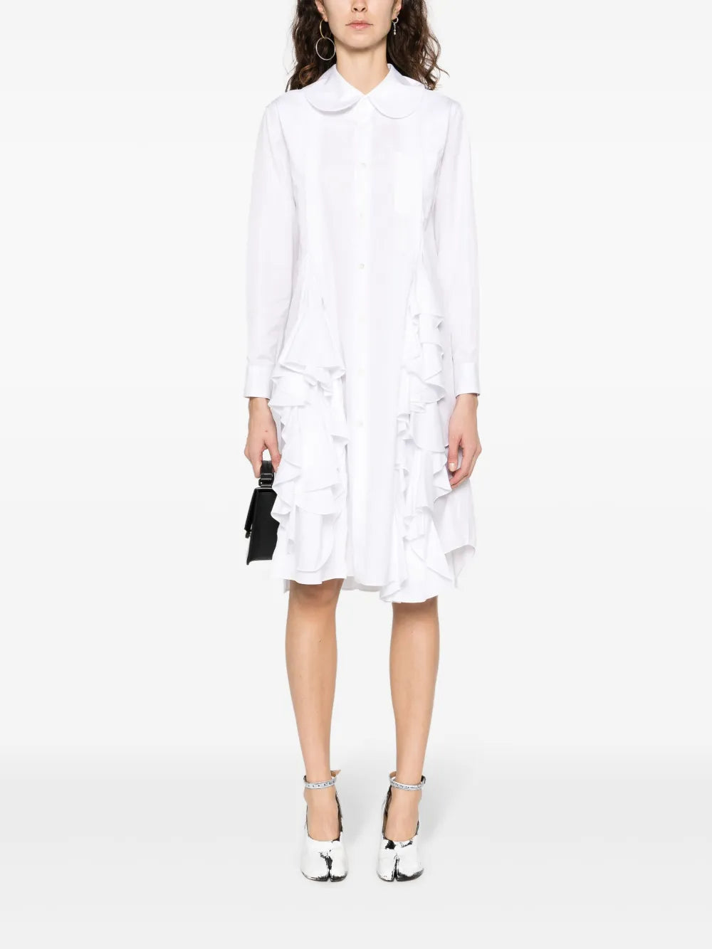 Comme Des Garcons Comme Des Garcons Ruffled Bib Collar Midi Dress